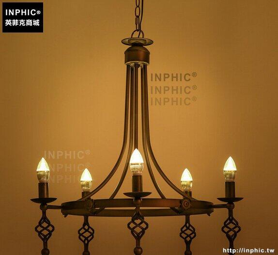 INPHIC- 美式鄉村復古鐵藝圓形吊燈個性餐廳客廳吧臺工業吊燈