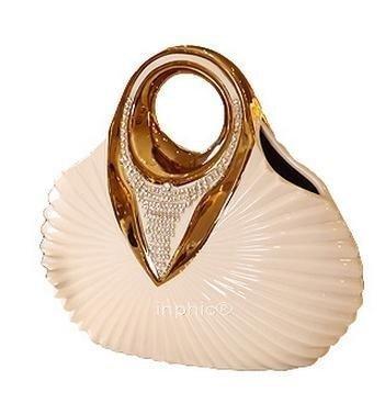 INPHIC-V型鑲水鑽手提包擺飾 歐式奢華陶瓷擺設  現代門廳玄關工藝品