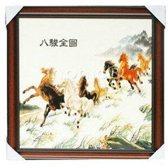INPHIC-ZF-I205 景德鎮 雅致陶瓷 八駿圖 瓷板畫 壁畫 壁飾 有框