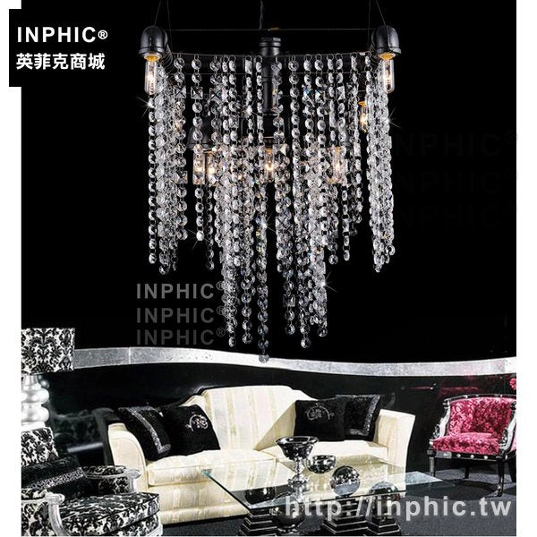 INPHIC-黑色吊燈餐廳美式燈具水晶客廳復古