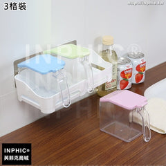 INPHIC-吸盤調味架廚房置物架塑膠套裝調味盒壁掛調味罐調料架子-3格裝
