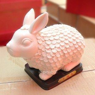INPHIC-吉祥生肖擺飾 陶瓷兔子 現代裝飾工藝品桌面擺設 家居玄關飾品