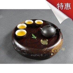 INPHIC-實木茶盤 整片實木 黑檀茶盤 圓 26cm