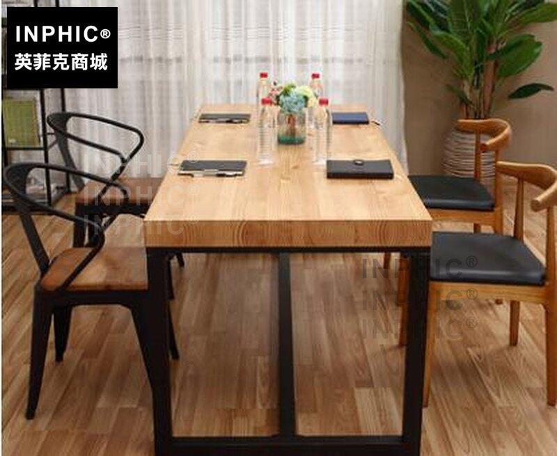 INPHIC-美式復古實木電腦桌辦公桌工作臺會議桌長桌餐桌椅咖啡桌簡約茶幾-桌160