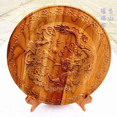 INPHIC-龍鳳呈祥 開光桃木看盤擺件 鎮宅避邪 促姻緣保和諧 婚慶
