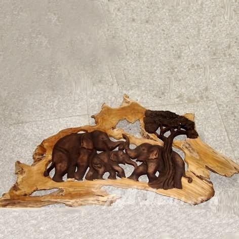 INPHIC-壁飾掛飾裝飾畫 進口柚木傢俱 群像掛板(三象樹大）