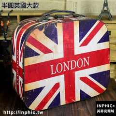 INPHIC-英國旗手提箱復古國旗木箱 婚紗攝影道具櫥窗陳列箱子-半圓英國大款