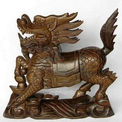 INPHIC-越南紅木工藝品 雞翅木雕家居鎮宅擺飾 大款44cm瑞降麒麟