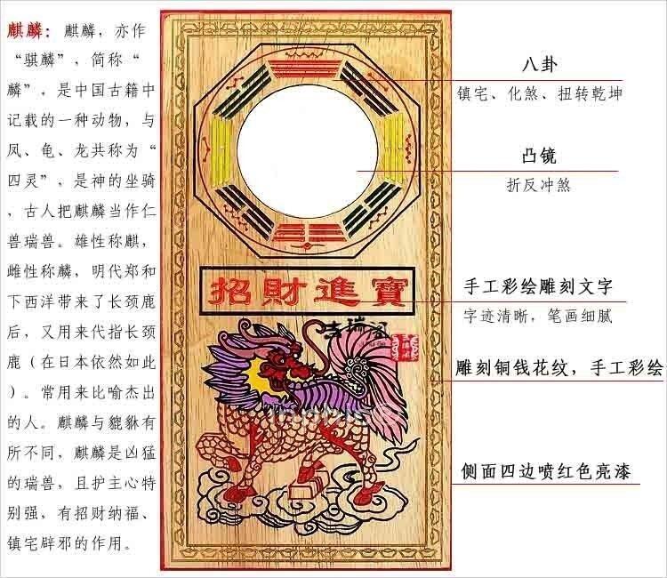 INPHIC-宗教 開光桃木麒麟鎮法令符掛件鎮宅化煞威武財富風水擺件工藝品