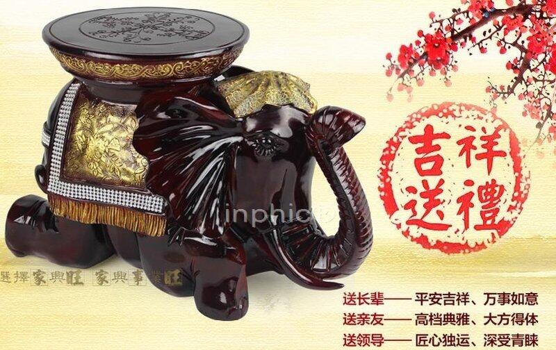 INPHIC-樹脂工藝品大象換鞋凳子 歐式家居裝飾創意動物擺飾 客廳擺設