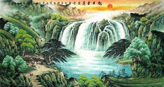 INPHIC-手繪精品 山水畫國畫風水畫裝飾畫 聚寶盆2 六尺全手繪 家居掛畫  古董收藏 裝飾