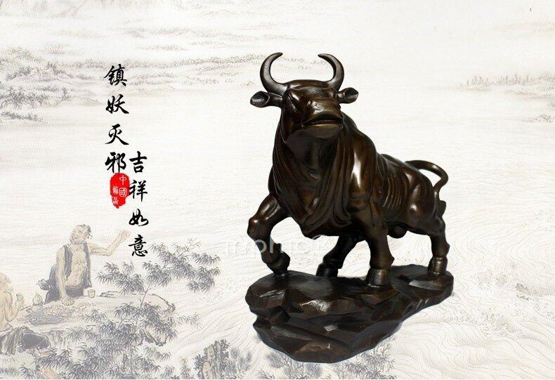 INPHIC-精品開光純銅牛擺件牛氣沖天家居辦公室裝飾工藝品牛開業擺設