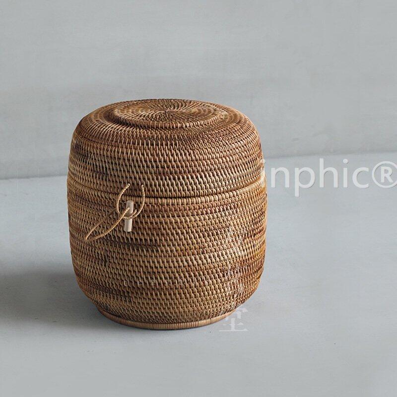 INPHIC-藤編 普洱茶 餅茶 收納盒 茶葉罐 七子餅 茶罐
