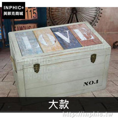 INPHIC-復古創意專賣店茶幾裝飾美式換鞋凳擺設實木收納凳家居-大款