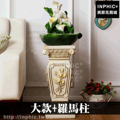 INPHIC-開運 魚缸居家開運水景加濕器假山流水歐式風水擺飾裝飾招財流水噴泉裝飾大款+羅馬柱大廳