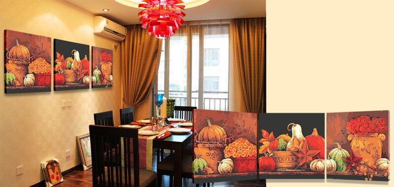 INPHIC-DIY油畫花卉風景裝飾畫多款任選三聯組合居家佈置