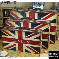 INPHIC-英國旗手提箱復古國旗木箱 婚紗攝影道具櫥窗陳列箱子-大英國小款
