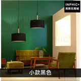 INPHIC-單燈北歐臥室餐廳燈具燈罩吊燈簡約現代書房木布材-小款黑色