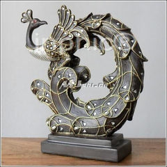 INPHIC-歐式客廳裝飾擺飾傢俱飾品泰國田園家居貼玻孔雀