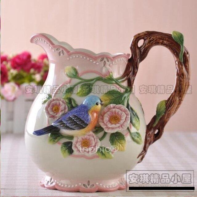 INPHIC-花香鳥語藍鳥花瓶花器花插臺面花瓶