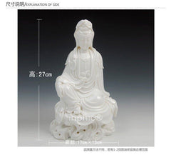 INPHIC-觀音 陶瓷觀音佛像 觀音菩薩漢白玉瓷10吋坐巖觀音