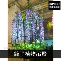INPHIC-燈具音樂胡桃工業風仿植物酒吧咖啡店花草餐廳-籠子植物吊燈