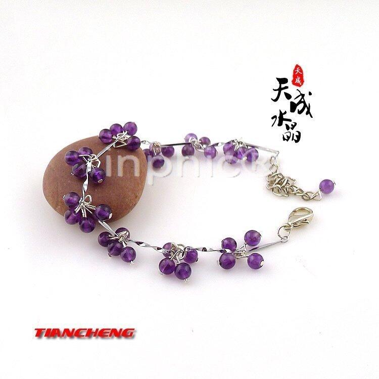 INPHIC-天然水晶 紫水晶4mm圓珠銀鏈手鏈 浪漫智慧 時尚唯美 簡約靚麗款