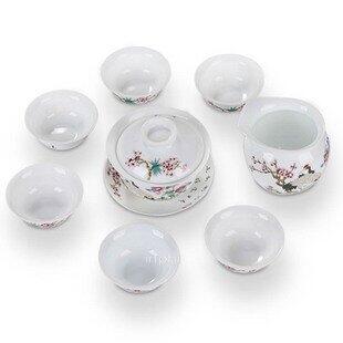 INPHIC-彩色雀梅竹鳥套組 整套茶具8頭陶瓷功夫茶具套裝套組