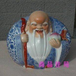 INPHIC-雕塑陶瓷器 老壽星過壽 老人長輩生日手繪工藝品