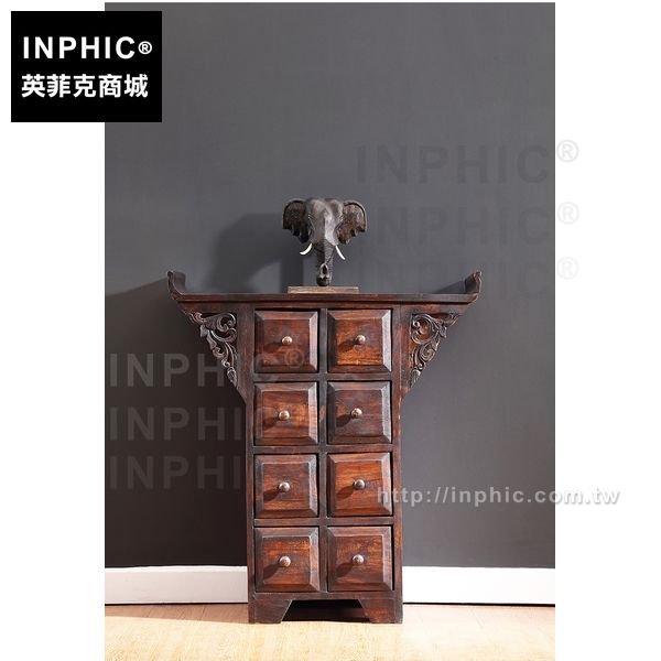 INPHIC-雕花裝飾鐵木櫃木櫃東南亞玄關櫃子泰國
