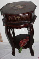 INPHIC-歐式古典風格家居裝飾品 木質書型傢俱 彩繪櫃子 仿舊花架