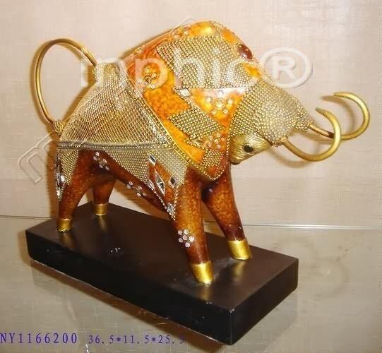 INPHIC-歐式客廳裝飾擺飾傢俱飾品泰國田園家居黃金甲鬥牛