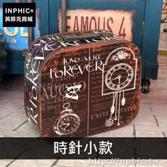 INPHIC-工業風酒吧家居擺設裝飾歐美手提箱復古道具專賣店老式-時針小款