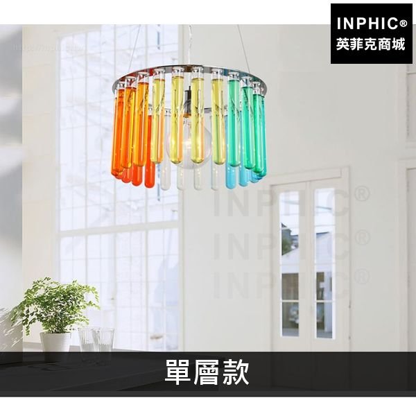 INPHIC-燈泡臥室現代圓形簡約吊燈陽檯燈玻璃長線北歐-單層款