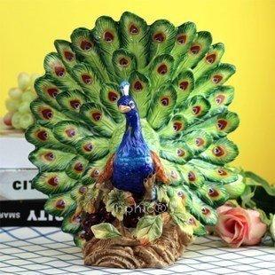 INPHIC-手繪彩陶瓷家居飾品擺設 吉祥如意 孔雀開屏 新居商務