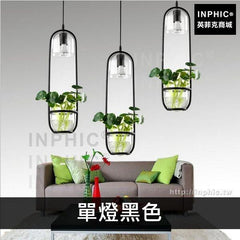 INPHIC-餐廳咖啡廳書房裝飾吧臺吊燈工業植物北歐燈具客廳-單燈黑色