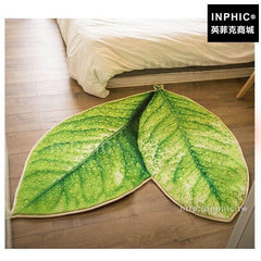 INPHIC-海綿壁爐綠色樹葉子浴室地毯走廊廚房地墊毛絨