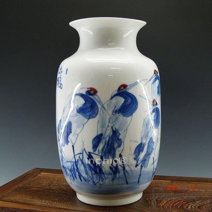 INPHIC-手繪《仙鶴》骨質瓷 花瓶現代帶證書時尚田園