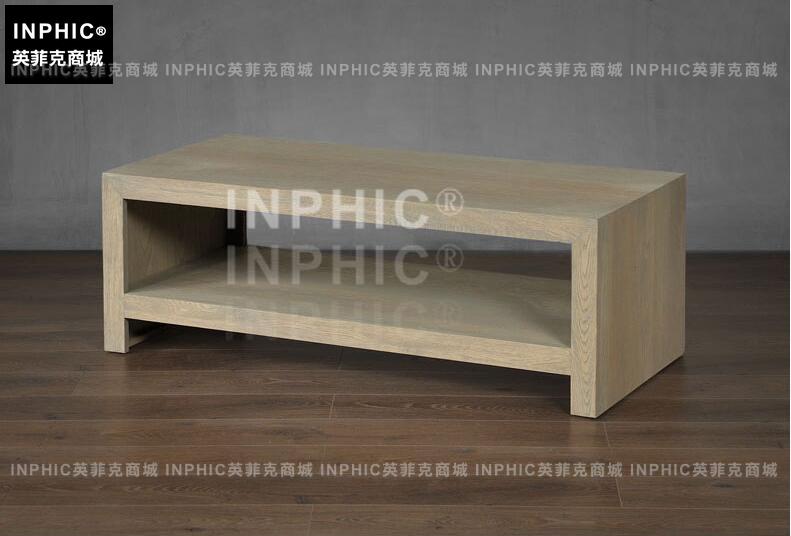 INPHIC-北歐現代簡約復古茶幾 雙層做舊長方幾客廳餐廳矮置物架儲物櫃