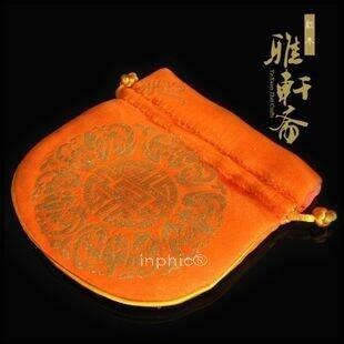 INPHIC-田園風手鏈袋 橙色 織錦緞面收口袋 佛珠配套用錦袋