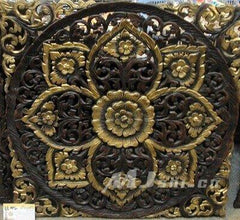 INPHIC-壁飾掛飾裝飾畫 進口柚木傢俱 金色柚木雕花壁掛