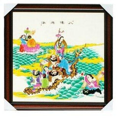 INPHIC-ZF-I208 景德鎮 雅致陶瓷 八仙過海 瓷板畫 壁畫 壁飾 有框