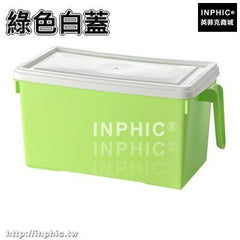 INPHIC-可疊加廚房密封罐抽屜收納盒櫥櫃整理儲物箱米桶冰箱保鮮盒置物-綠色白蓋