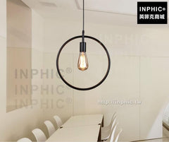 INPHIC-複古燈具餐廳酒吧吧臺工業風藝術美式吊燈鐵藝loft服裝店-圓形