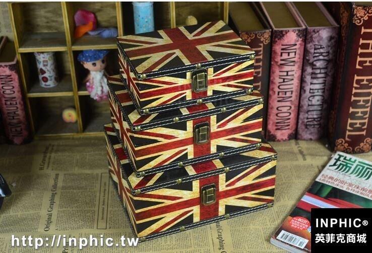 INPHIC-英國旗手提箱復古國旗木箱 婚紗攝影道具櫥窗陳列箱子-小英國小款