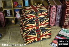 INPHIC-英國旗手提箱復古國旗木箱 婚紗攝影道具櫥窗陳列箱子-小英國小款