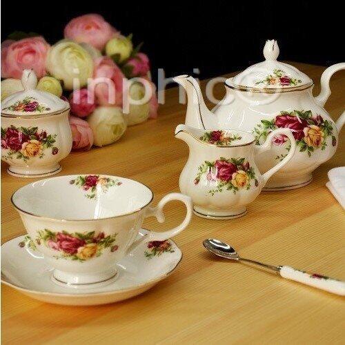 INPHIC-景德鎮骨瓷 英皇玫瑰(描金) 英式咖啡具