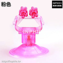 INPHIC-無痕吸盤拖把架子掃把免釘門後掛鉤掛架收納拖把卡座夾拖布壁掛件-三入-粉色