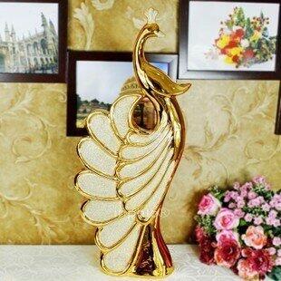 INPHIC-歐式現代陶瓷孔雀開屏擺飾  開業送禮 熱賣