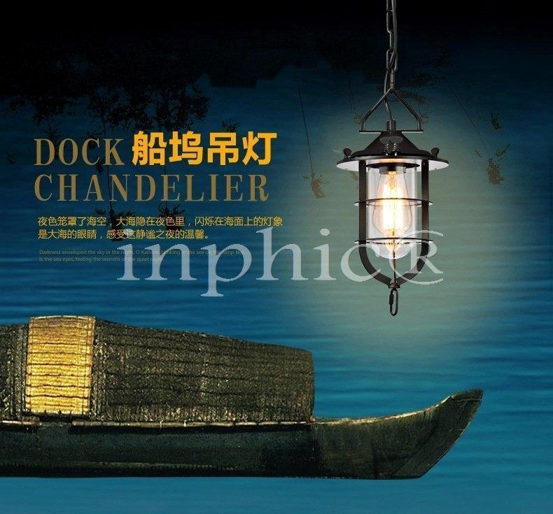 INPHIC-Loft工業風  單頭船塢吊燈  工業美式鄉村復古船塢鐵藝壁燈